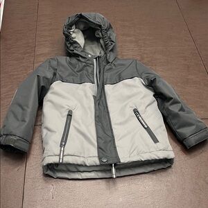 Gray and Black Hooded Jacket